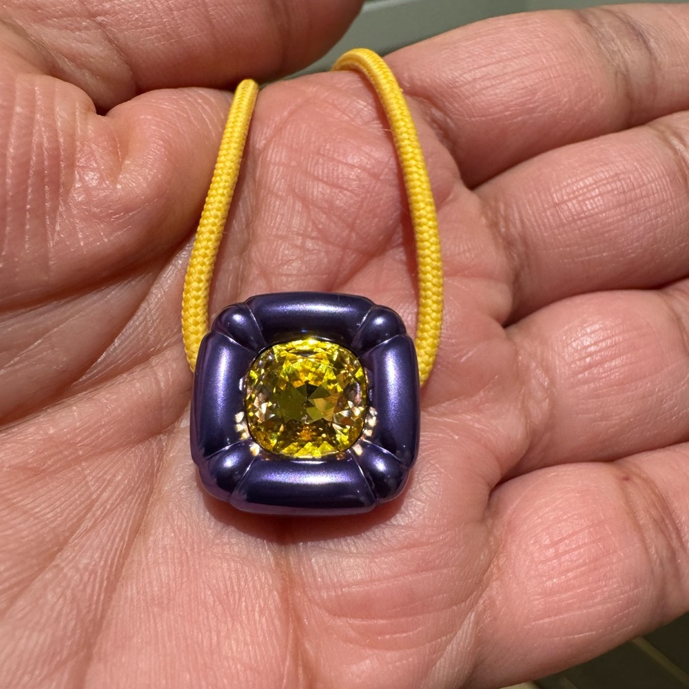 Swarovski Dulcis Choker Necklace with Purple Gem and yellow adjustable string - Picture 6 of 6